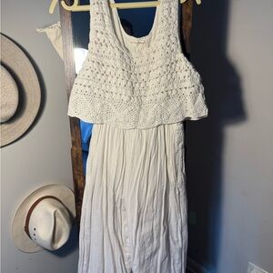 Lucky Brand White Crochet Jumpsuit